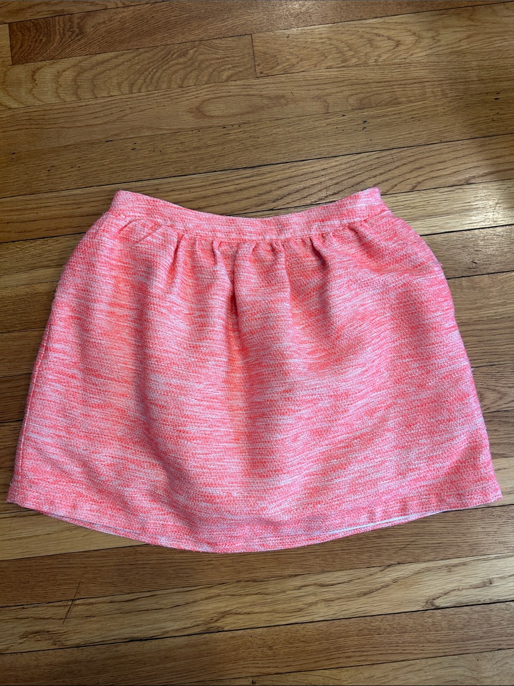 Heathered Coral-Pink Mini Skirt with pockets